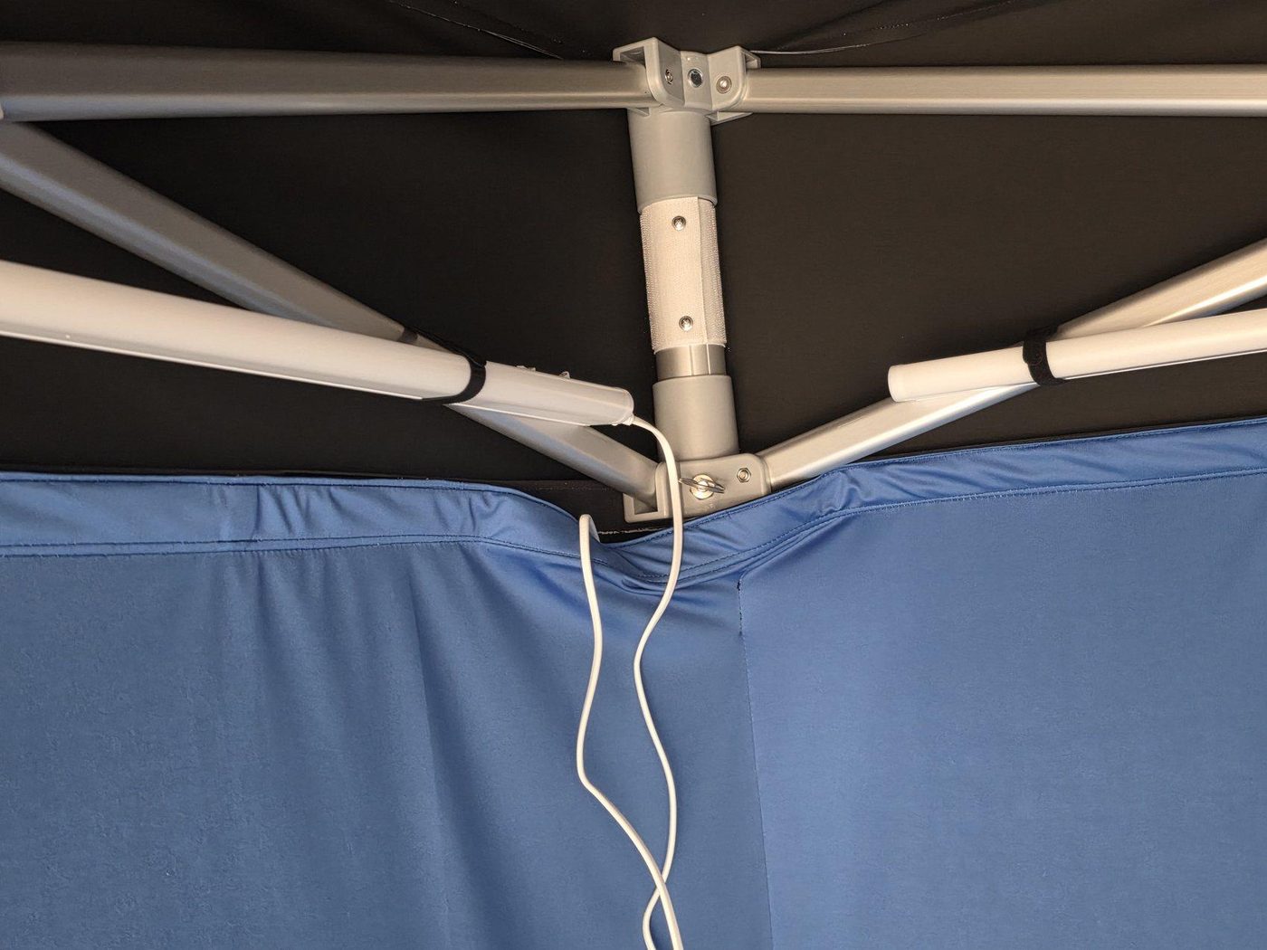 Routing power cable down frame