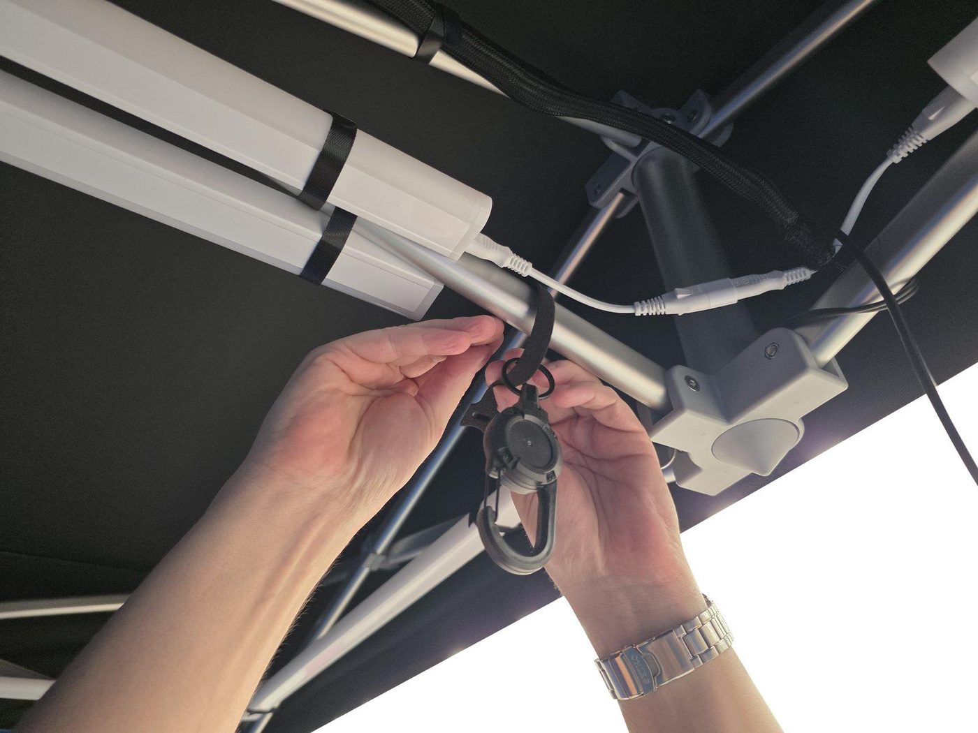 Securing cables with ties